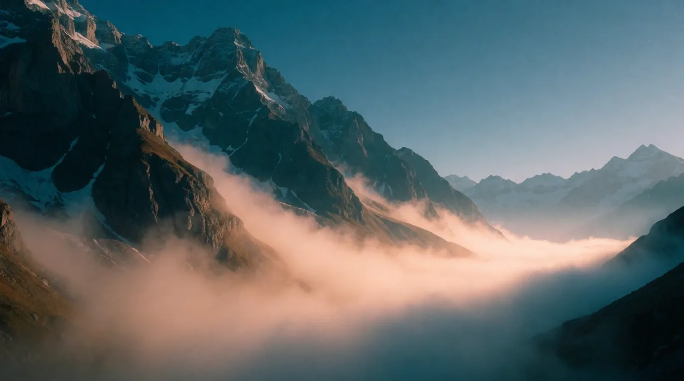 Alpine peaks at dawn