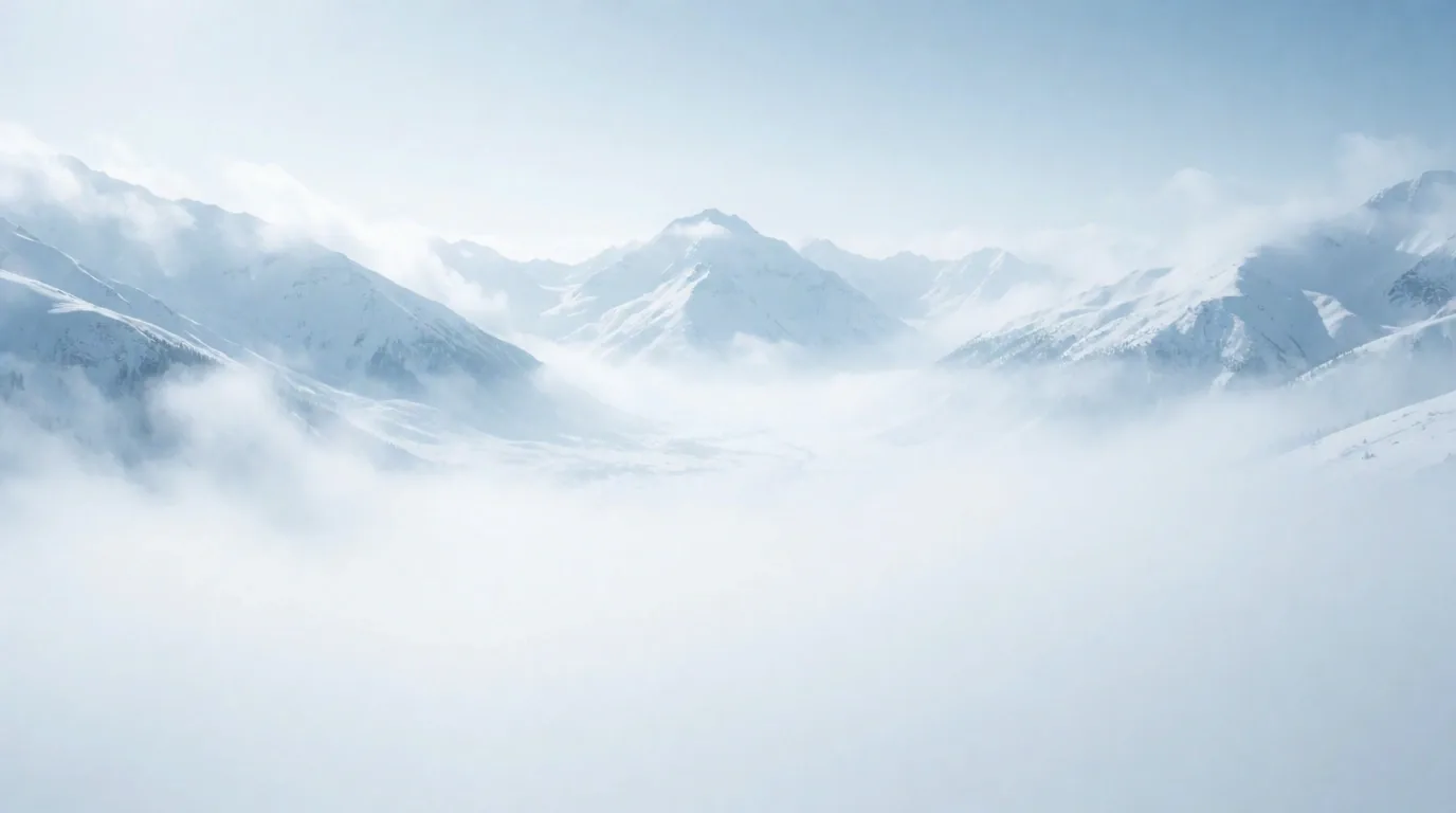 Alpine mountain range under clinical morning light