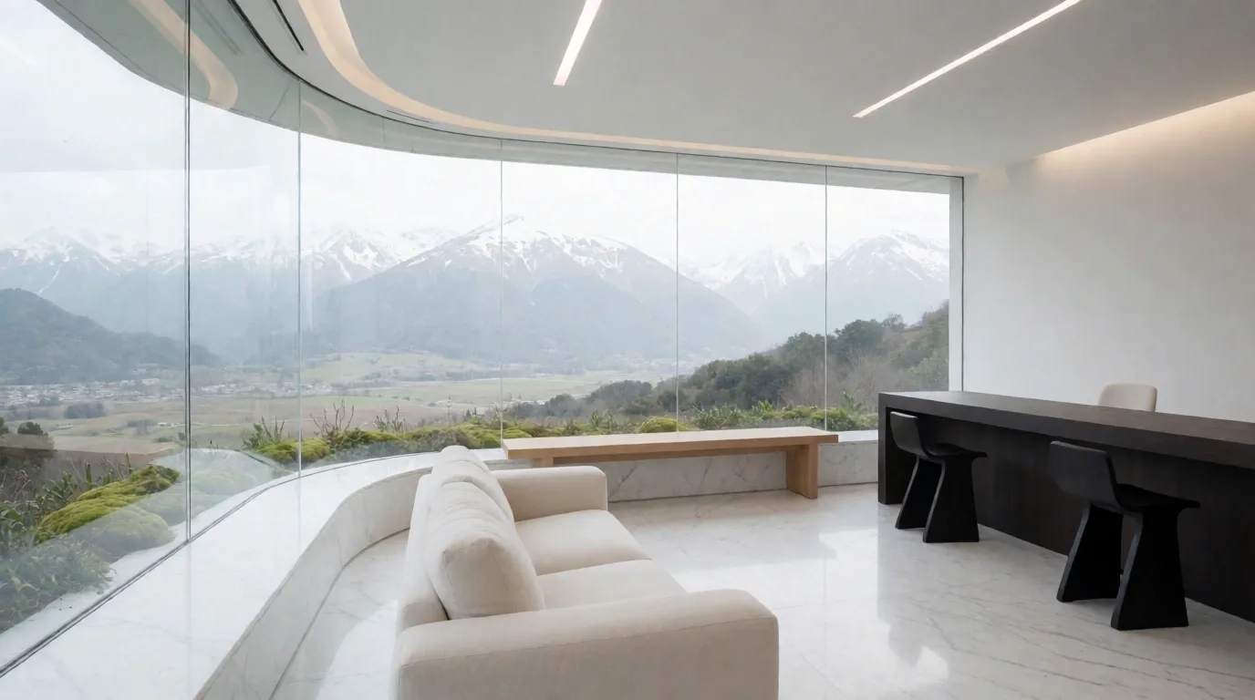 Alpine mountain range signifying purity