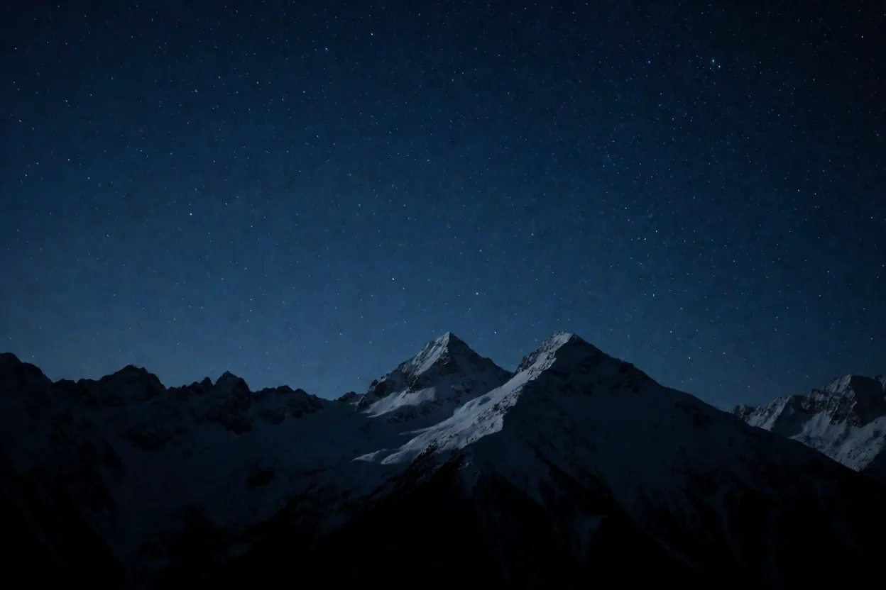 Night Alpine silhouette